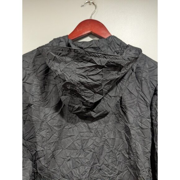 Chicos Womens Zenergy Hooded Jacket Black Full Zip Pockets Crinkle Fabric 3 (XL) - Picture 16 of 16